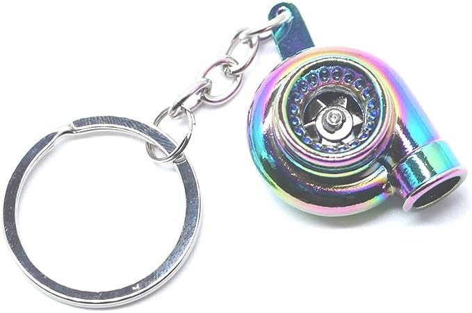 Turbo Keychain Metal Spinning Turbocharger Automotive Mini Car Part Keychain Key Ring Automotive Part Car Auto Key Chain