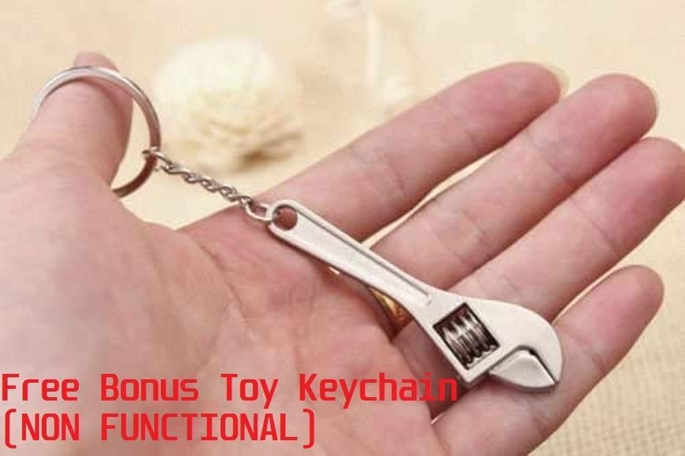 10mm Socket Ratchet Wrench Keychain Key Ring (Optional Free Mini Tape Measurement or Free Mini Toy Wrench Spanner Keychain) Automotive Part Car Auto Key Chain