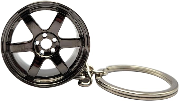 Miniature Wheel Keychains for Car Enthusiasts Metal Keychain Automotive Part Car Auto Key Chain