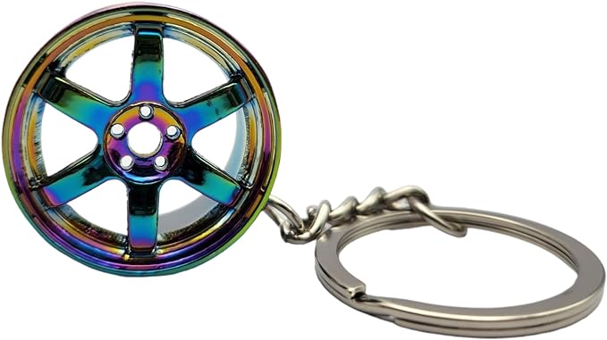 Miniature Wheel Keychains for Car Enthusiasts Metal Keychain Automotive Part Car Auto Key Chain