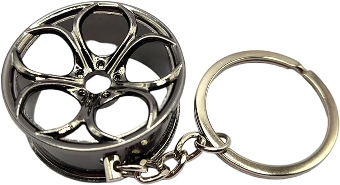 Miniature Wheel Keychains for Car Enthusiasts Metal Keychain Automotive Part Car Auto Key Chain