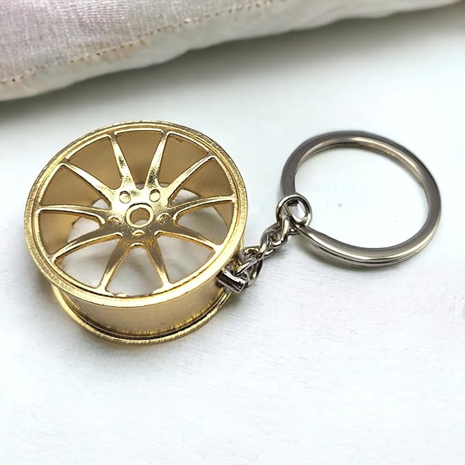 Miniature Wheel Keychains for Car Enthusiasts Metal Keychain Automotive Part Car Auto Key Chain