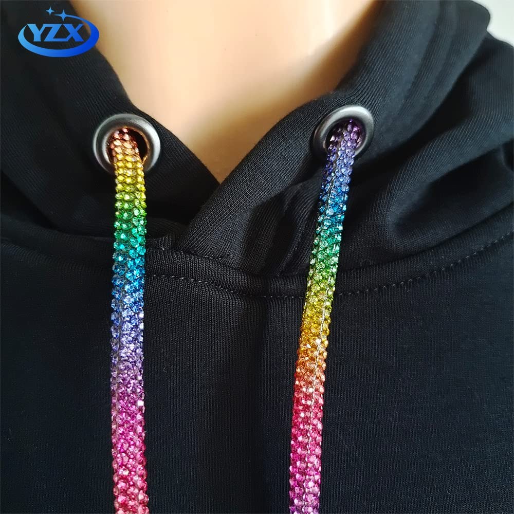 Bling Rhinestone Glitter String for Hoodies, Sweatpants, Shorts - Crystal Bling Drawstring Cord Rope