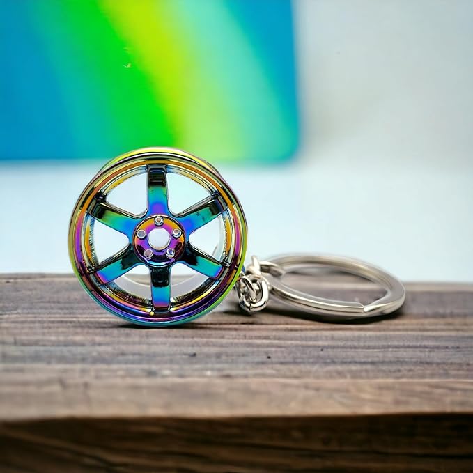 Miniature Wheel Keychains for Car Enthusiasts Metal Keychain Automotive Part Car Auto Key Chain