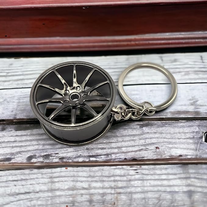 Miniature Wheel Keychains for Car Enthusiasts Metal Keychain Automotive Part Car Auto Key Chain