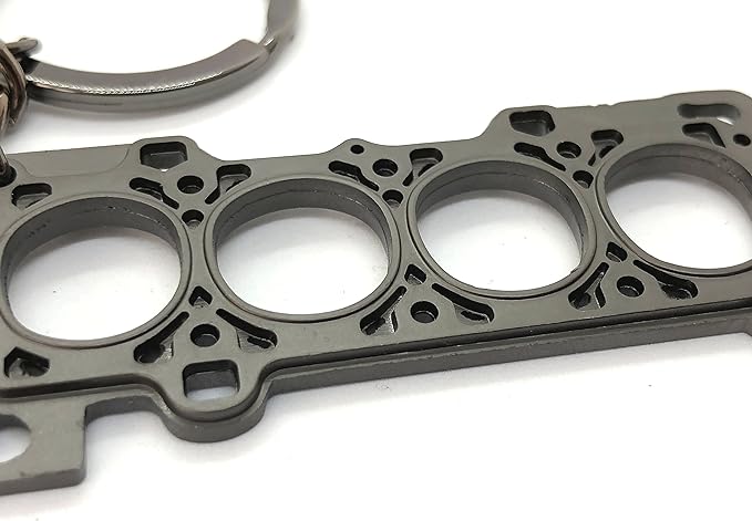 Gunmetal Head Gasket Keychain Automotive Part Car Gift Key Chain Ring Automotive Part Car Auto Key Chain