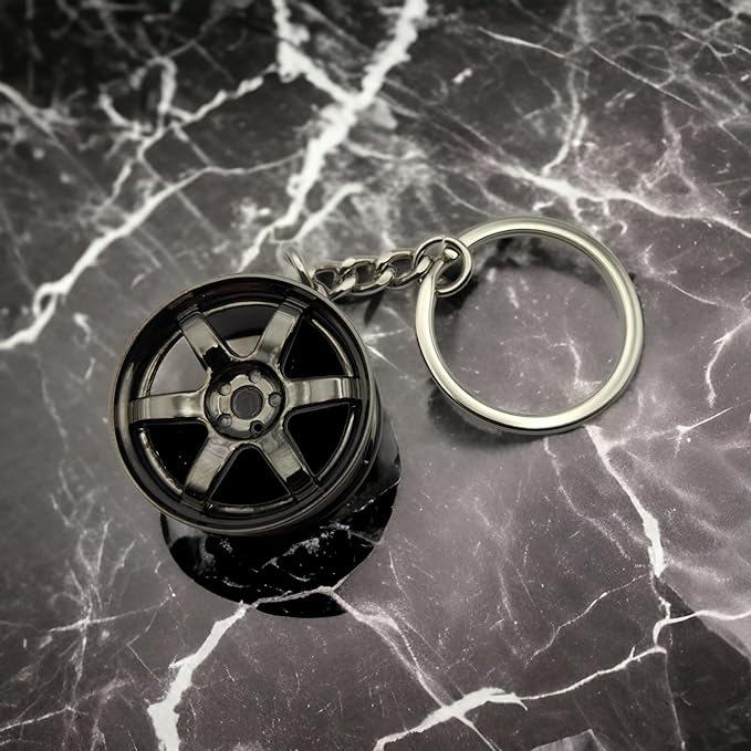 Miniature Wheel Keychains for Car Enthusiasts Metal Keychain Automotive Part Car Auto Key Chain