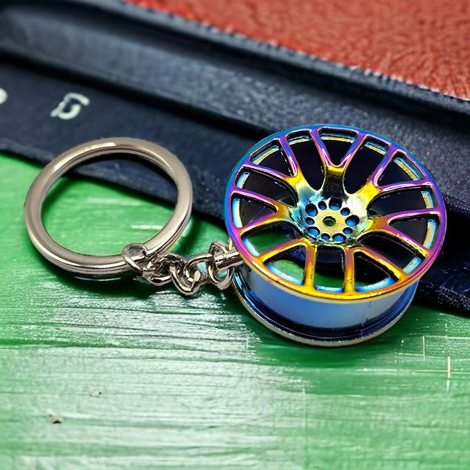 Miniature Wheel Keychains for Car Enthusiasts Metal Keychain Automotive Part Car Auto Key Chain