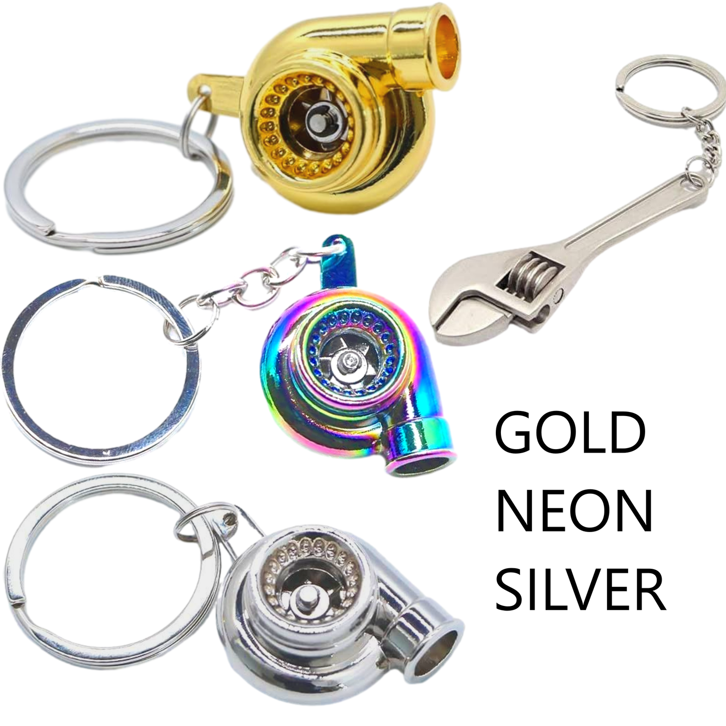 Turbo Keychain Metal Spinning Turbocharger Automotive Mini Car Part Keychain Key Ring Automotive Part Car Auto Key Chain